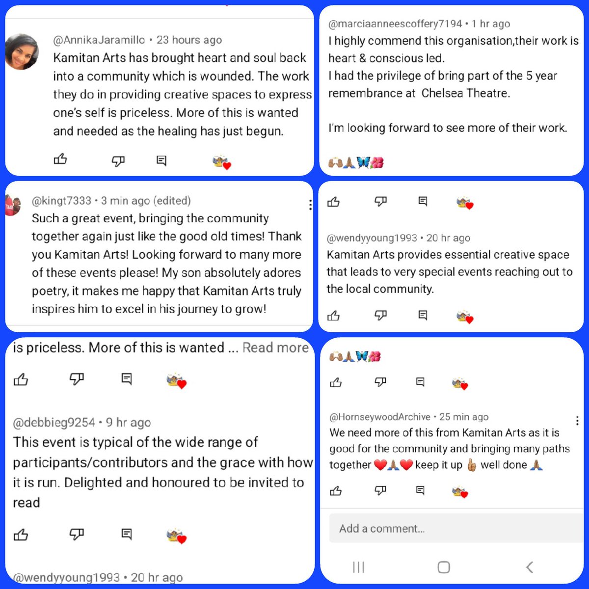 KamitanArts's tweet photo. Thank u to all those in our @RBKC community that see value in the diverse inter-generational impactful projects, professional performances & workshops that the #KamitanArts family creates. True long-standing custodians of arts & culture in the #RBKCBorough ☥ #LocalRepresentation https://t.co/IsmTIH20g1
