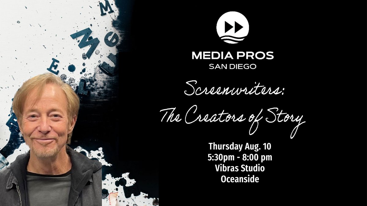 SDMediaPros's tweet photo. Actor-turned-writer, Michael A. Ross will join us on Thurs, Aug 10th, from 5:30-8pm at Vibras Studios in Oceanside to talk about how he was able to write/produce for such acclaimed productions, including Unstable starring Rob Lowe on Netflix &amp; Santa Clarita Diet w/ Drew Barrymore https://t.co/FNXsvxNewF