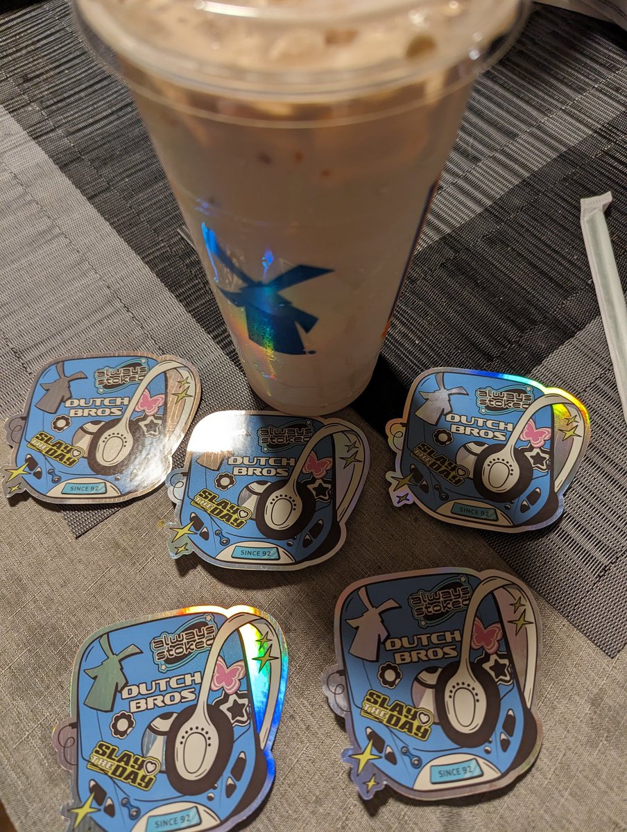 GRANDMASBOY210's tweet image. #stickerdrop Dutch Bros 
Ps. For you young folks the sticker is a CD Player.