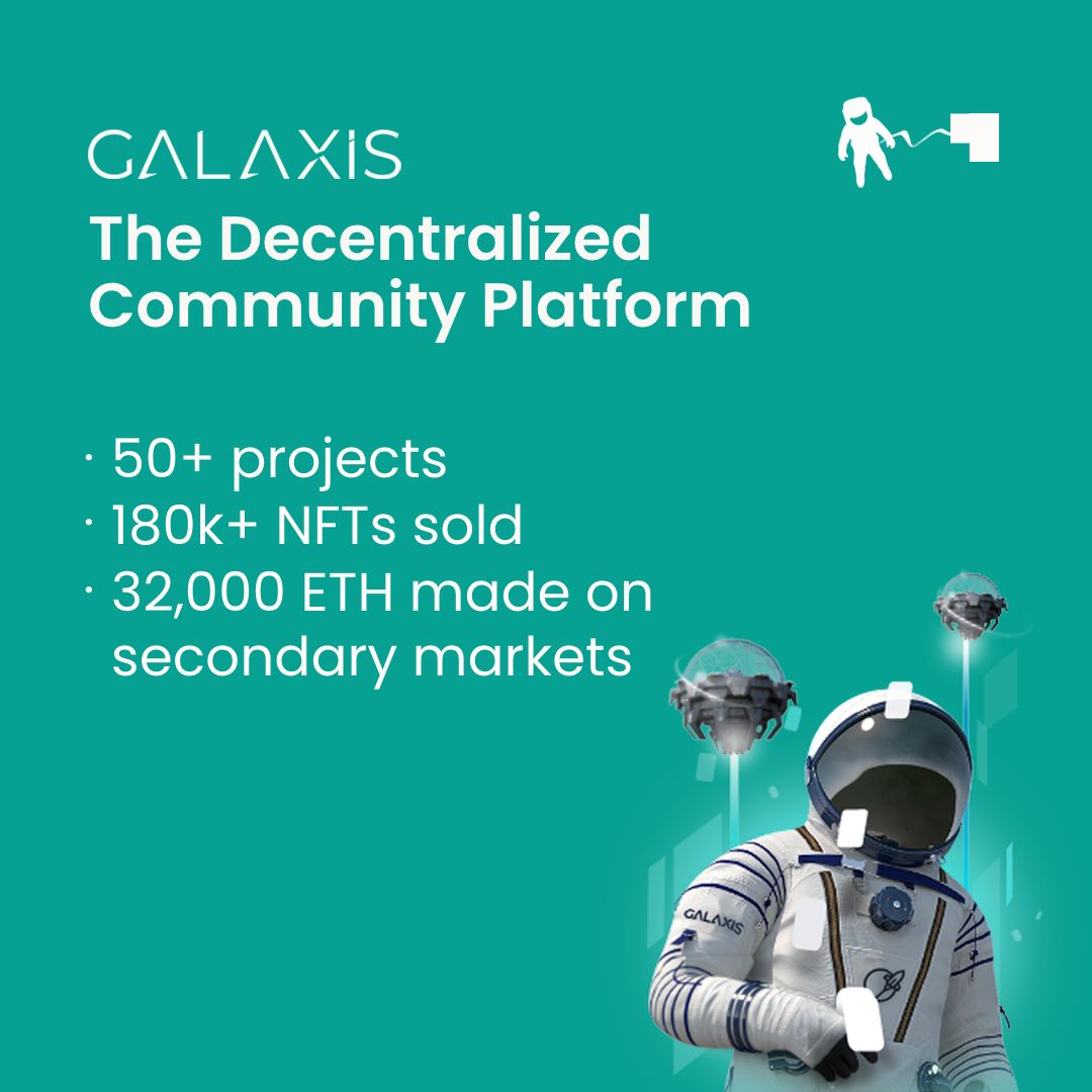 The Galaxis Platform ☄️

We have supported 50+ projects, sold 180K+ NFT and generated 32,000 ETH in secondary market sales.

Galaxis has the capacity to deploy a new project in under 2 hours ⌛