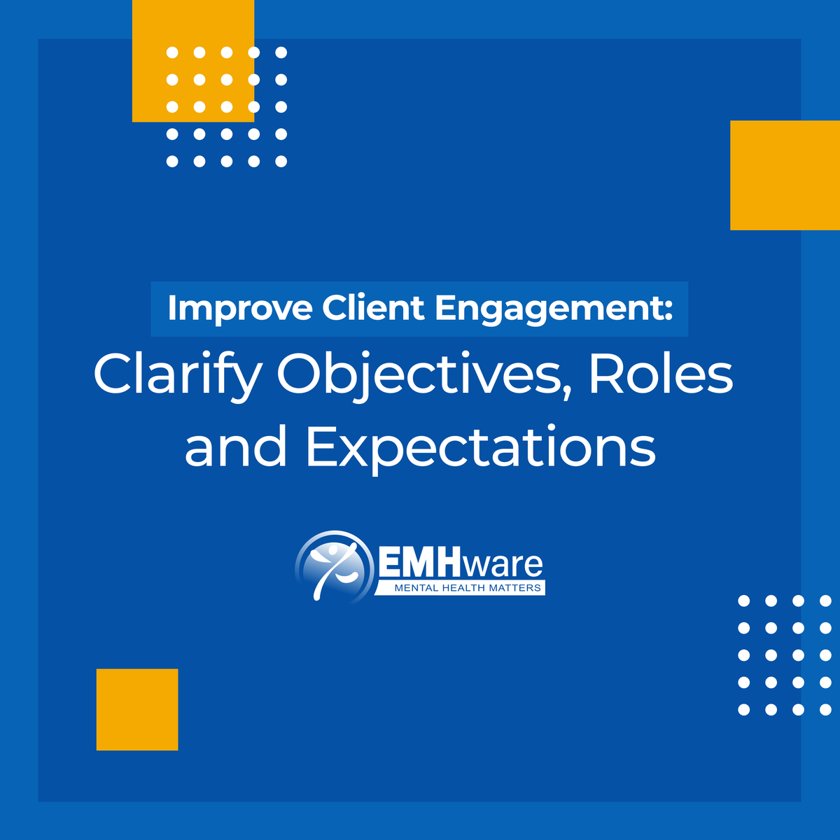 Engagement is a crucial element of providing effective #mentalhealth services. 

Communicating objectives, roles, and expectations can increase client engagement. By doing so, the client understands the ins and outs of their treatment and feels a sense of control and ownership.