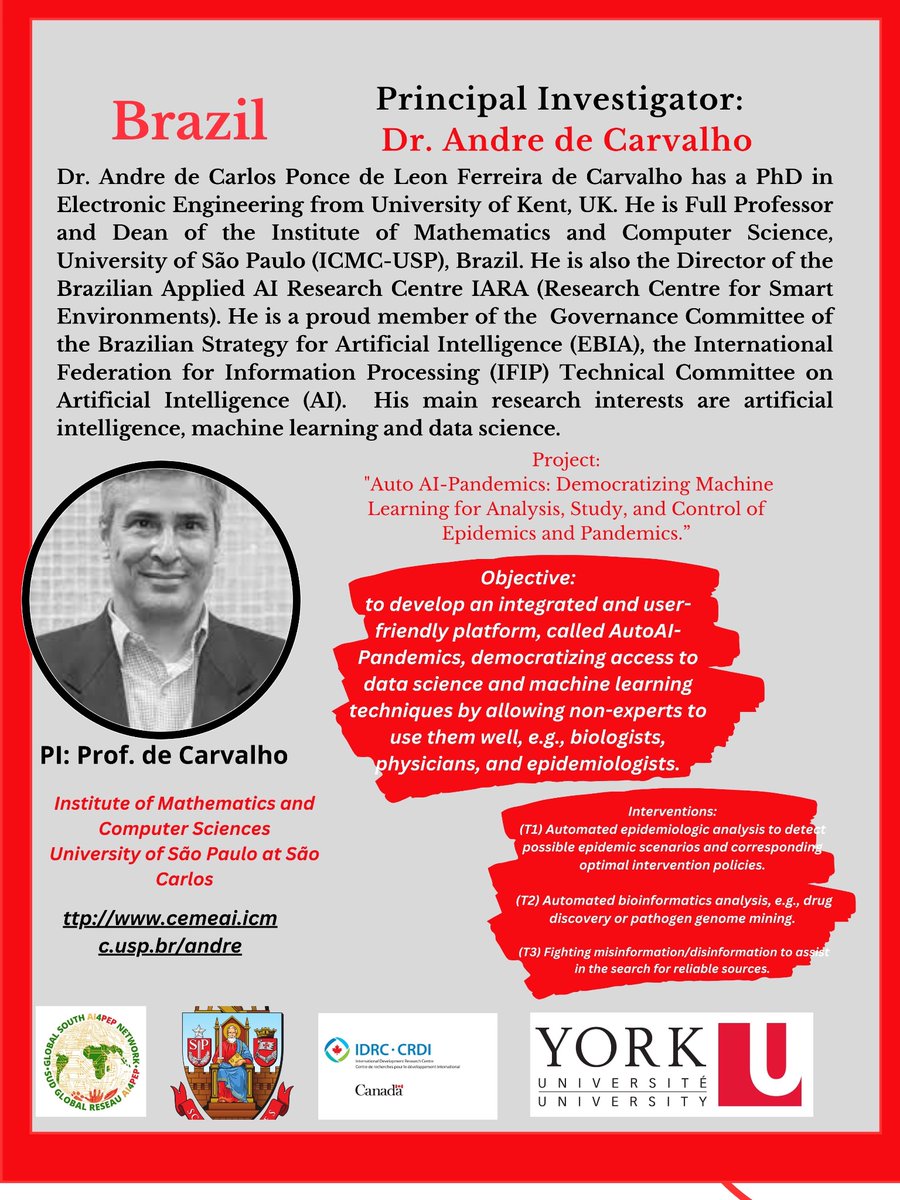 Meet one of our winning grant recipients from #Brazil #universidadedeSaoPaulo 
<a href="/YUResearch/">York U Research & Innovation</a>
<a href="/YorkUScience/">YorkU - Science</a>
<a href="/dzevela/">Jude  Kong</a>
<a href="/WHO/">World Health Organization (WHO)</a>
<a href="/TC_Africa/">The Conversation Africa</a>
<a href="/theACADIC/">Africa-Canada AI & Data Innovation Consortium</a>
#AI #DataScience #sdg3 #sdg5
We’re so happy to journey with you.