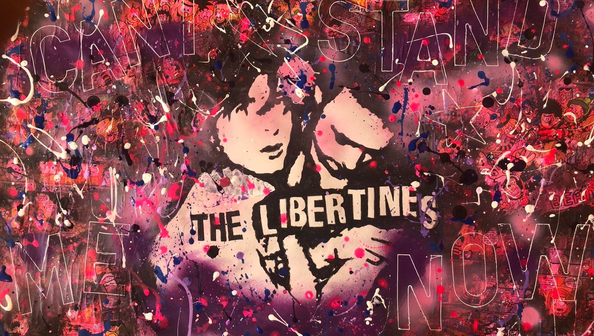JanetHalmshaw's tweet photo. Libertines - Can't Stand Me Now graffiti painting by Paul Halmshaw. #libertines #Petedoherty #southend #Camden #London #ART #CarlBarat #babyshambles #druguse #high #cantstandmenow #upthebracket #graffiti #popart #splashart #stencilart #punk #tock #music https://t.co/mx1KDgohWv