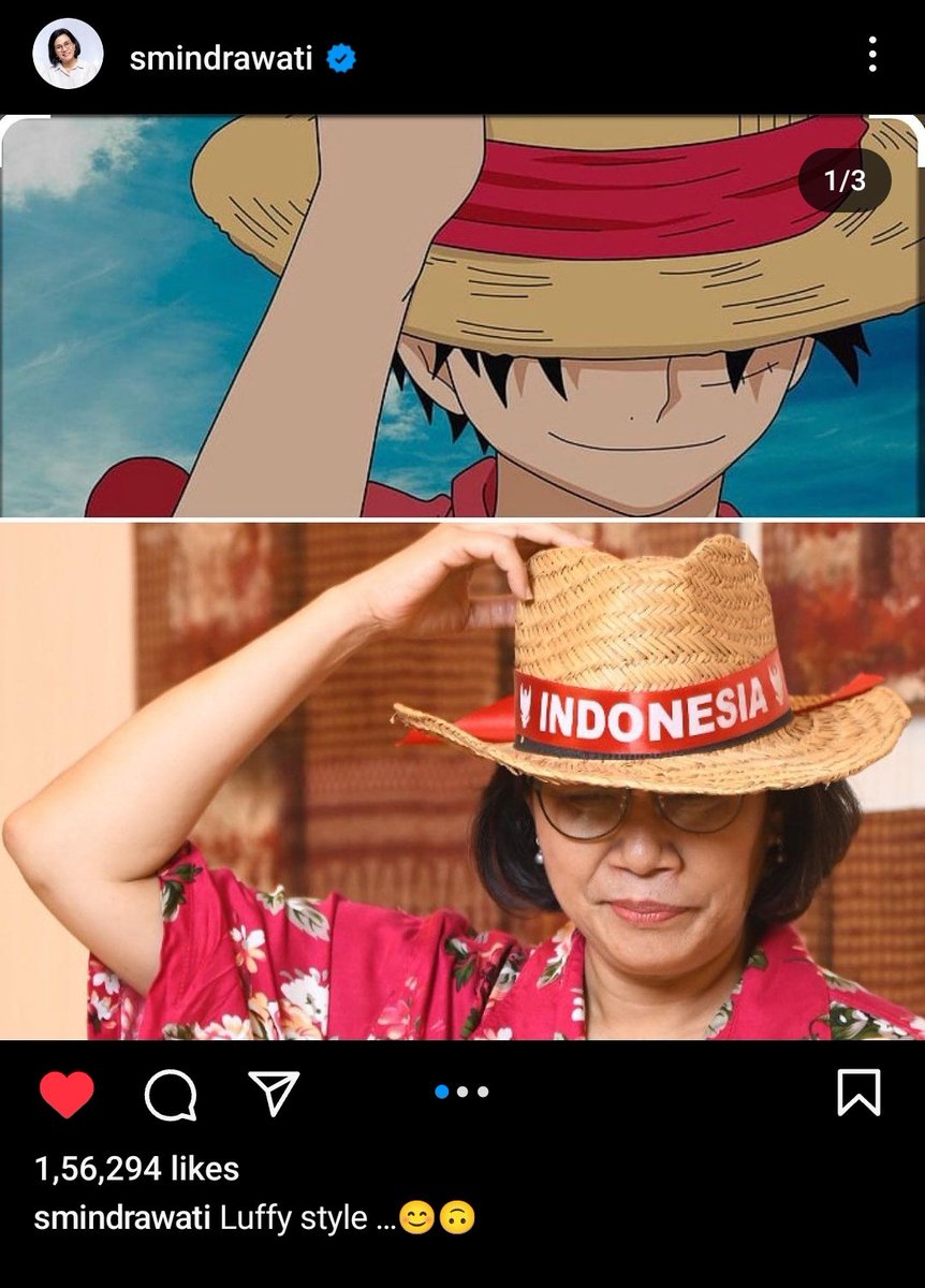 aizenika56's tweet photo. No way the Finance minister of Indonesia posted this😭🙏🏻
Luffy got Government officials ready for Gear 5, couldn't be your mc😮‍💨

#ONEPIECE1089 #ONEPIECE https://t.co/vmReYakGXp