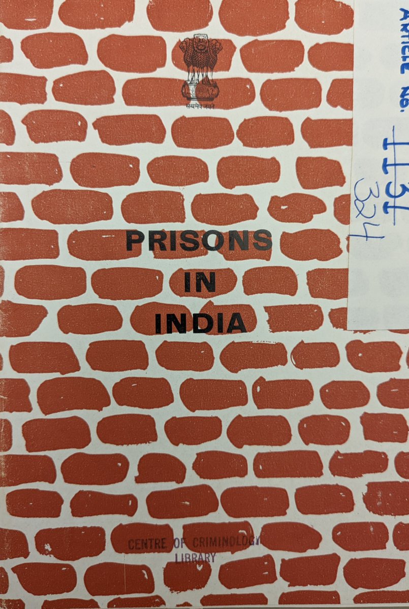 CrimLib's tweet photo. The #crimlib has an abundance of rare international material pertaining to corrections and crime, collected directly from scholars and experts. Our historical collection from #India is particularly rich with prison annual reports, pamphlets, and original articles. https://t.co/KFT3Xy6M3s