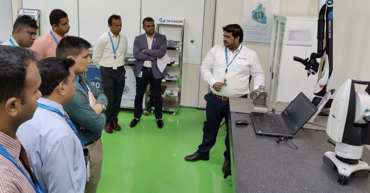 InNwc's tweet photo. NSTMC-30 visited Hexagon’s global R&amp;D Hub &amp; leading AR/VR innovator imaginate at  Hyderabad during the Industrial Tour.  The course interacted with teams behind some of the most exciting innovations in Defence &amp; Aerospace Sector @IN_HQSNC @indiannavy https://t.co/OdGtQtsNy1
