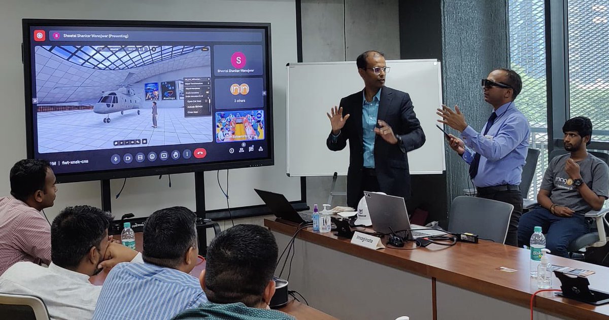 InNwc's tweet photo. NSTMC-30 visited Hexagon’s global R&amp;D Hub &amp; leading AR/VR innovator imaginate at  Hyderabad during the Industrial Tour.  The course interacted with teams behind some of the most exciting innovations in Defence &amp; Aerospace Sector @IN_HQSNC @indiannavy https://t.co/OdGtQtsNy1