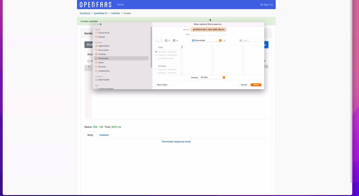 Nice demo by @welteki on the Office Hours call of the changes we've been working on for the @openfaas dashboard 1 - figlet being invoked 2 - inspecting the headers returned 3 - invoking a function which produces a binary (i.e. colorise) causes the browser to download a file