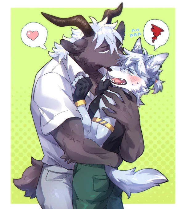 Having the honor of doing another art trade with friends Really love their goat furry #furryart