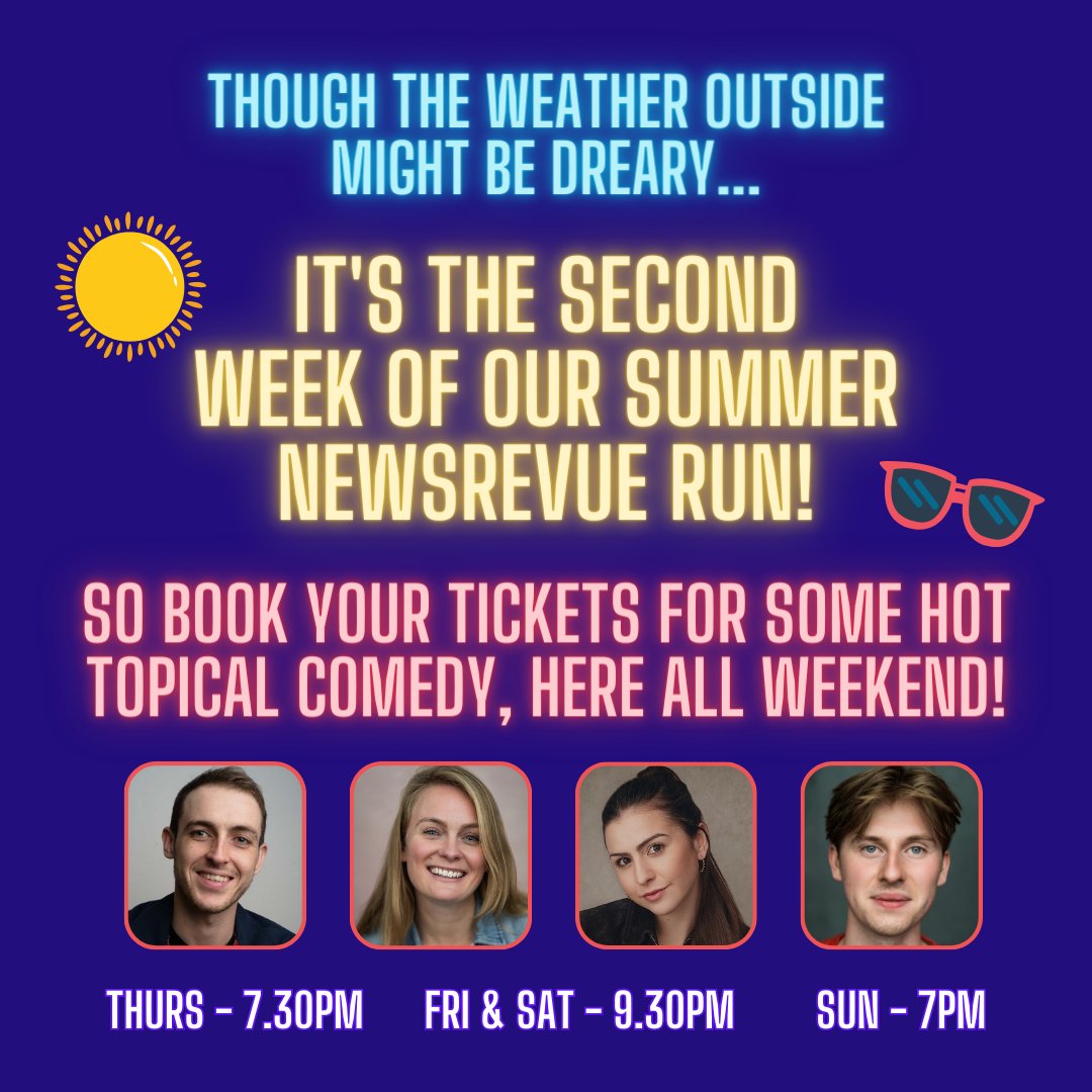 NewsRevue's tweet photo. Book for Thursday-Sunday below! 🎟️📰

https://t.co/Rg2pWq4NMJ https://t.co/YSDjbbZVkZ