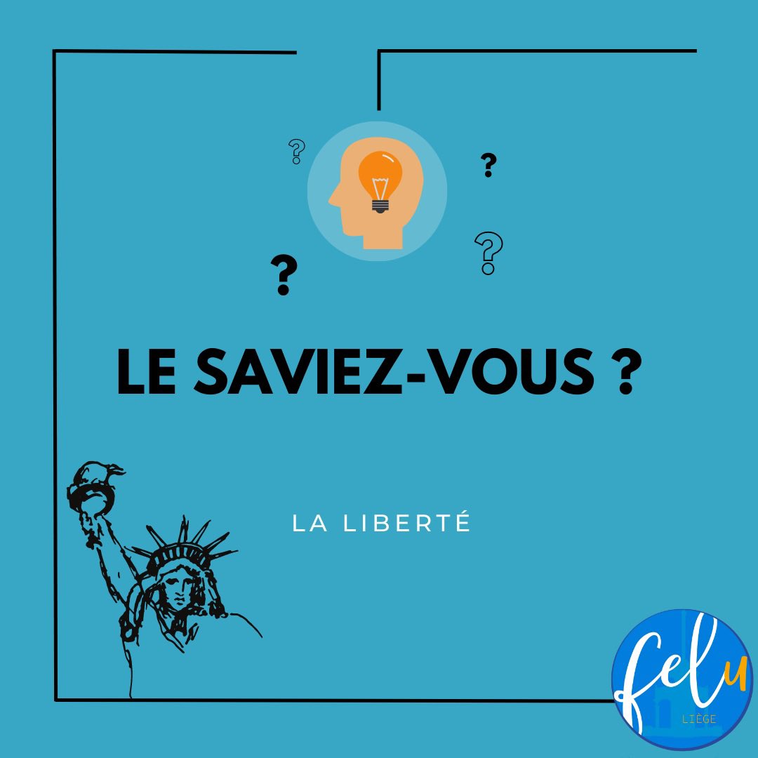 felu_liege's tweet photo. Aujourd'hui, nous parlons de la liberté, qui est un peu notre credo en tant que libéraux. Avec d'autres, c'est l'une des valeurs que nous défendons à la FELU.
L’ensemble de la publication est à retrouver sur Instagram.
Et vous, le saviez-vous ? 🔵
#felu #LeSaviezVous #liberte https://t.co/GB0uvUrUDc