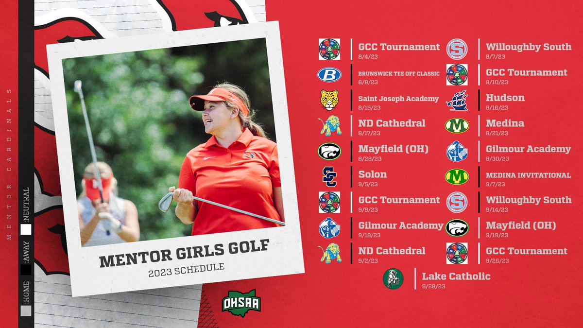With our 2023 season kicking off this week, here is our girls golf season schedule! Good luck Cards! #onceacard #thestandard