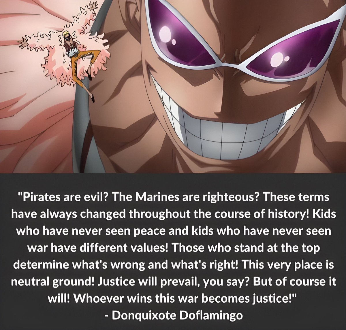 Doflamingo still has one of the greatest quotes in all of anime