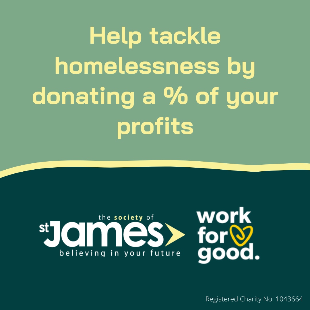 SSJCharity's tweet image. Our partnership with @workforgooduk makes supporting us even easier. If you are a small business looking for ways fundraise and support our projects, get in touch today. bit.ly/3WKYROH

#StopHomelessness #WorkWithPurpose #WorkForGood