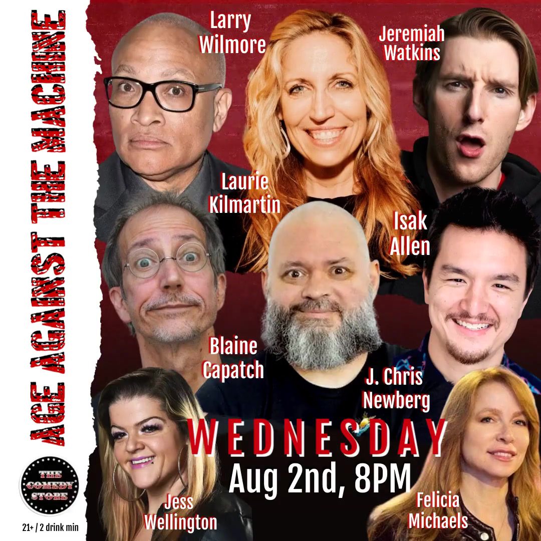 Tonight is the night for this amazing line-up at @TheComedyStore with @larrywilmore @anylaurie16 @jeremiahstandup @blainecapatch @thechrisarmy @IsakAllen @JessWellington2!! #losangeles #comedy #comedyclub #fun #westhollywood #standup showclix.com/event/aatm-aug…