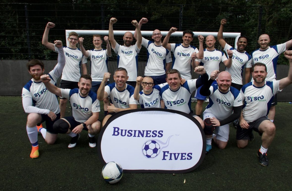 BusinessFives's tweet photo. Welcome @SYSCOSOFTWARE to our #biz5s event in Belfast! 

Good luck to the team playing in support of @nichstweet and @downsandproud ⚽️ 

#belfast #charity #networking https://t.co/0tTelUwcIE