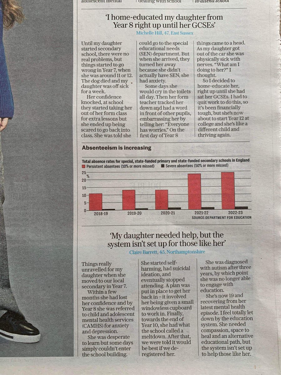 teamsquarepeg's tweet photo. Grateful to @lucycavendish1 @RosaSilverman @Telegraph for this double page feature in today’s edition. 
@NotFineinSchool https://t.co/MMAQQd7xkR