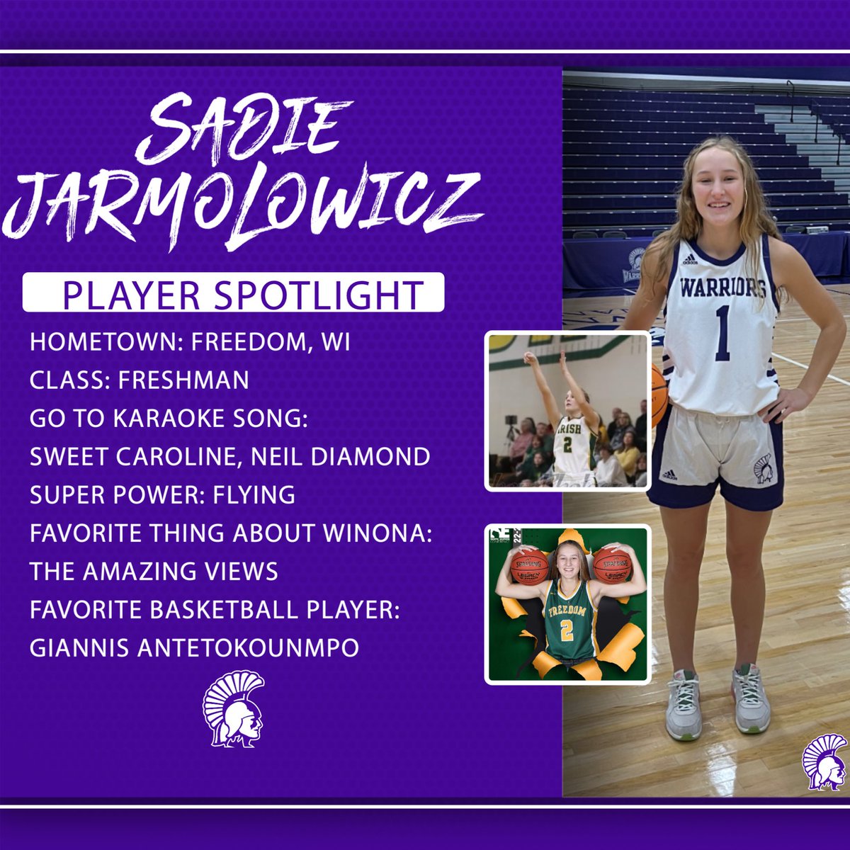 ‼️PLAYER SPOTLIGHT‼️ 

🤩Sadie Jarmolowicz🤩

#WarriorFam