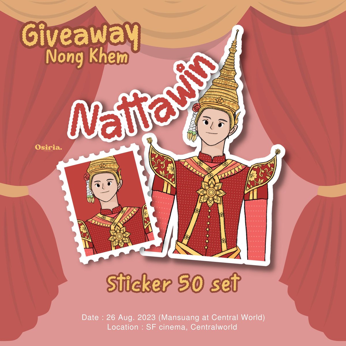 osiriar_'s tweet photo. Nong Khem 🫣🧡 

Giveaway for #ดูหนังกับบ้านสแตน #ดูแมนสรวงกับบ้านสแตน
🏮Pls. RT + Show this tweet naka🏮

Date : 26 Aug 2023 
Location : SF Cinema , CentralWorld 

#แมนสรวง #ManSuang  #Nnattawin #apocoIleagues https://t.co/0jiP07RLL8