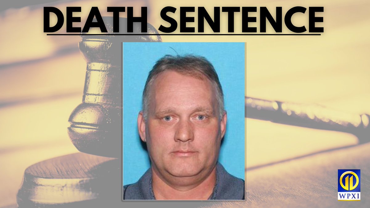WPXI's tweet photo. BREAKING NEWS: Pittsburgh synagogue shooter Robert Bowers to be sentenced to death, jury decides. LIVE coverage NOW on Channel 11 and in our streaming apps: https://t.co/5Zz4tlKw49

LIVE UPDATES here: https://t.co/2shIrJMQLA https://t.co/gdh5U1XpCq