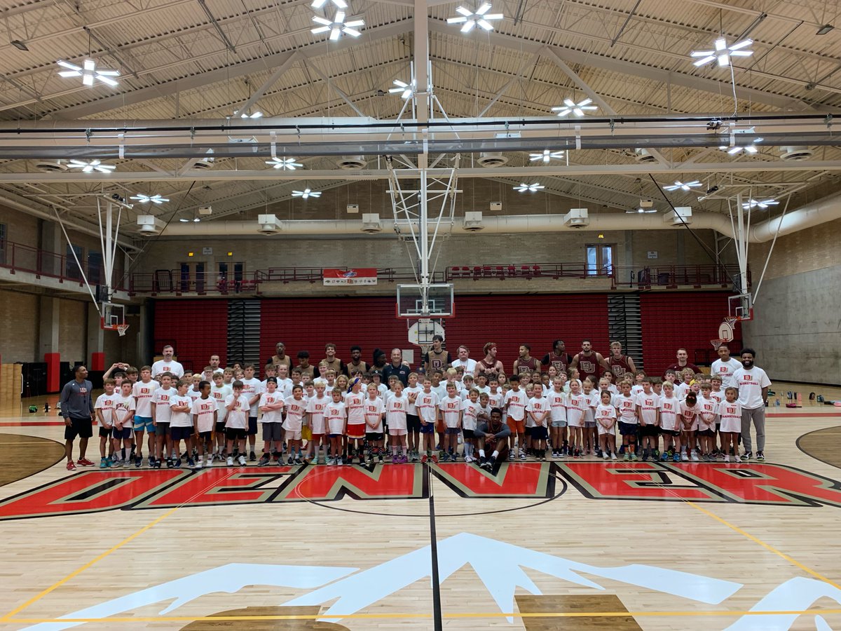 Our 2nd <a href="/DU_MensHoops/">Denver Men's Basketball</a> Day Camp of the summer got off to a great start this week w/ a record number of campers! Thx to Camp Director <a href="/MichaelOrlich/">Michael Orlich</a>, our staff &amp; players for all their efforts!