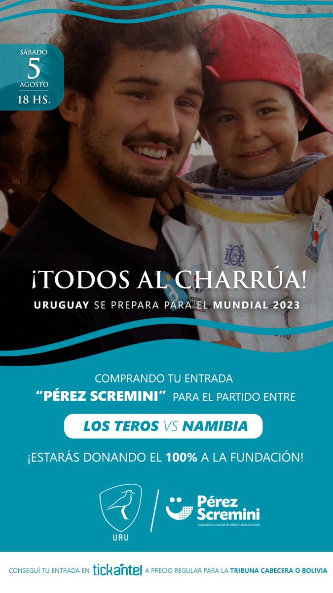 #EmpujamosJuntos

Todos al Charrúa a alentar a <a href="/TerosXV/">Los Teros</a> y aportar a los valientes de la <a href="/perezscremini/">Fundación Pérez Scremini</a>