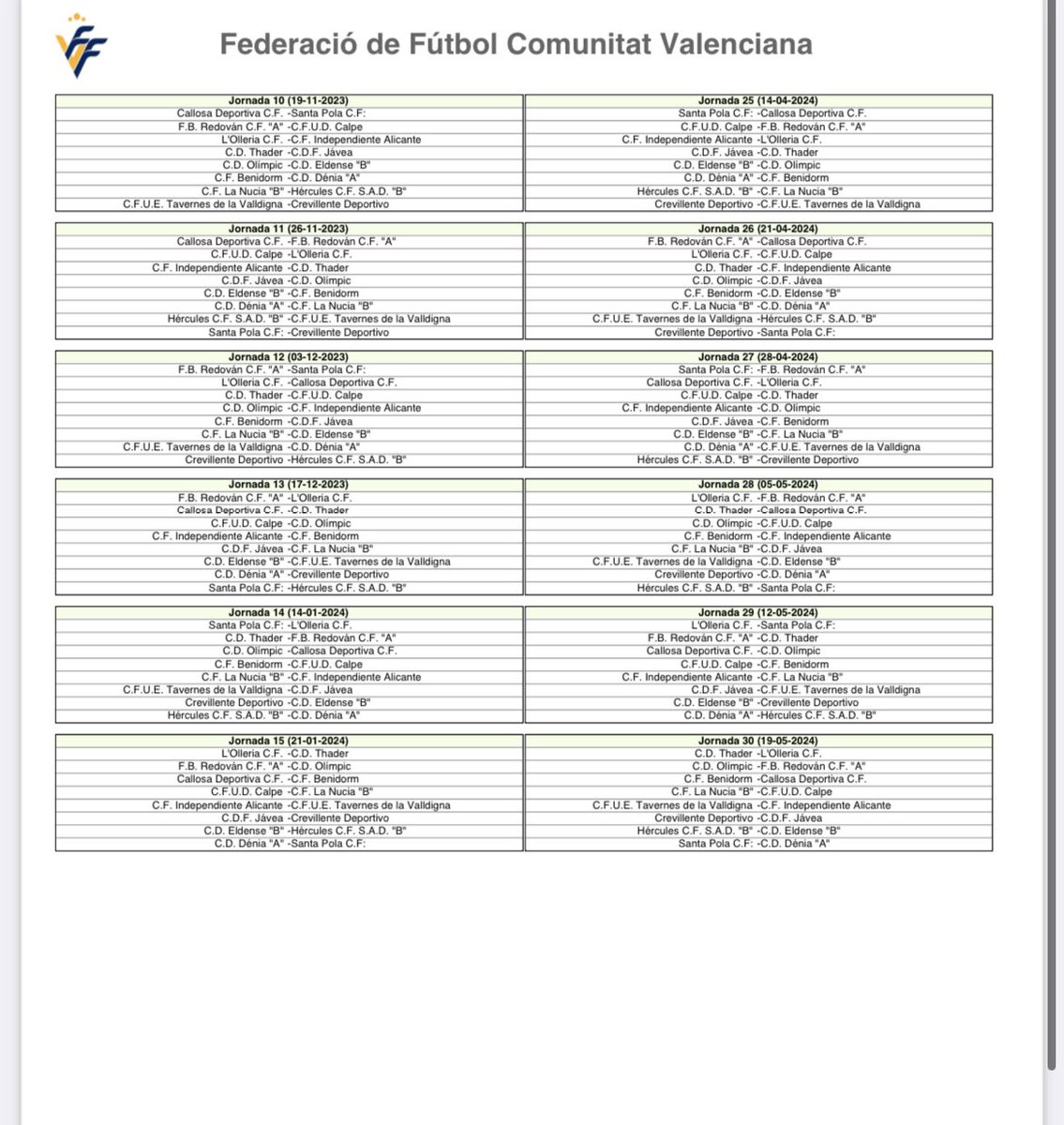 CALENDARIO OFICIAL✅

🏆Lliga Comunitat SUR 23/24

#ffcv #futbolvalenciano #lligacomunitat #lligacomunitatsur #lligacomunitatsud