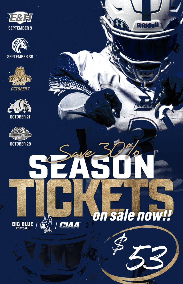 CoachCoax17's tweet image. 30 days from today! @BigBlue_FB returns to the field! Check out our home slate and get your season tix now!! #GuardTheHill #LeanForward #CIAAForLife