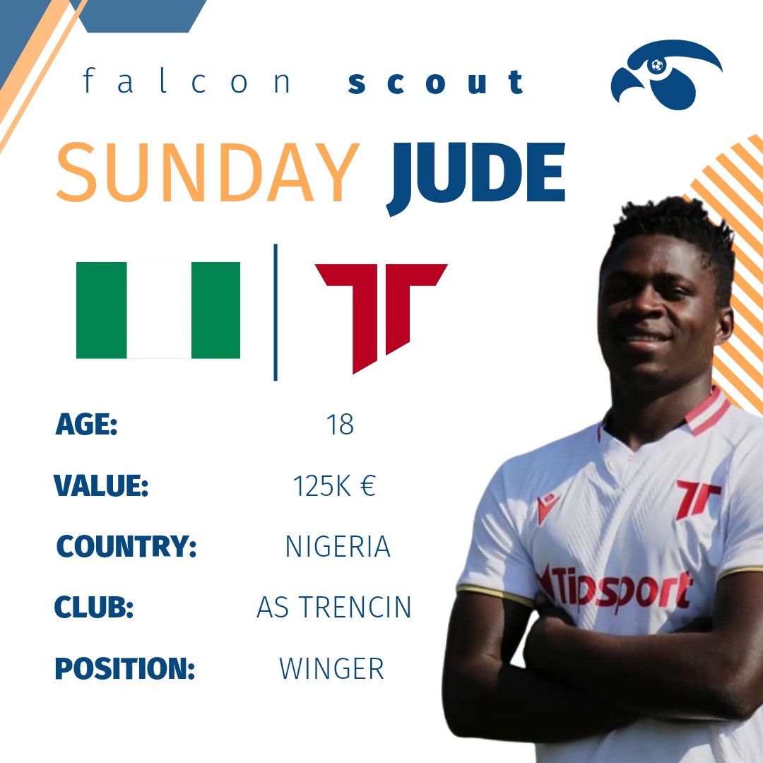 FalconScouting's tweet image. Falcon Scout: S. Jude 🇳🇬

Less than two weeks ago this guy signed for a Slovakian side @astrencin from Nigerian side @RealSapphireFC. Jude  is a player of  great agility, crossing, and vision. Excited to see him in Europe!