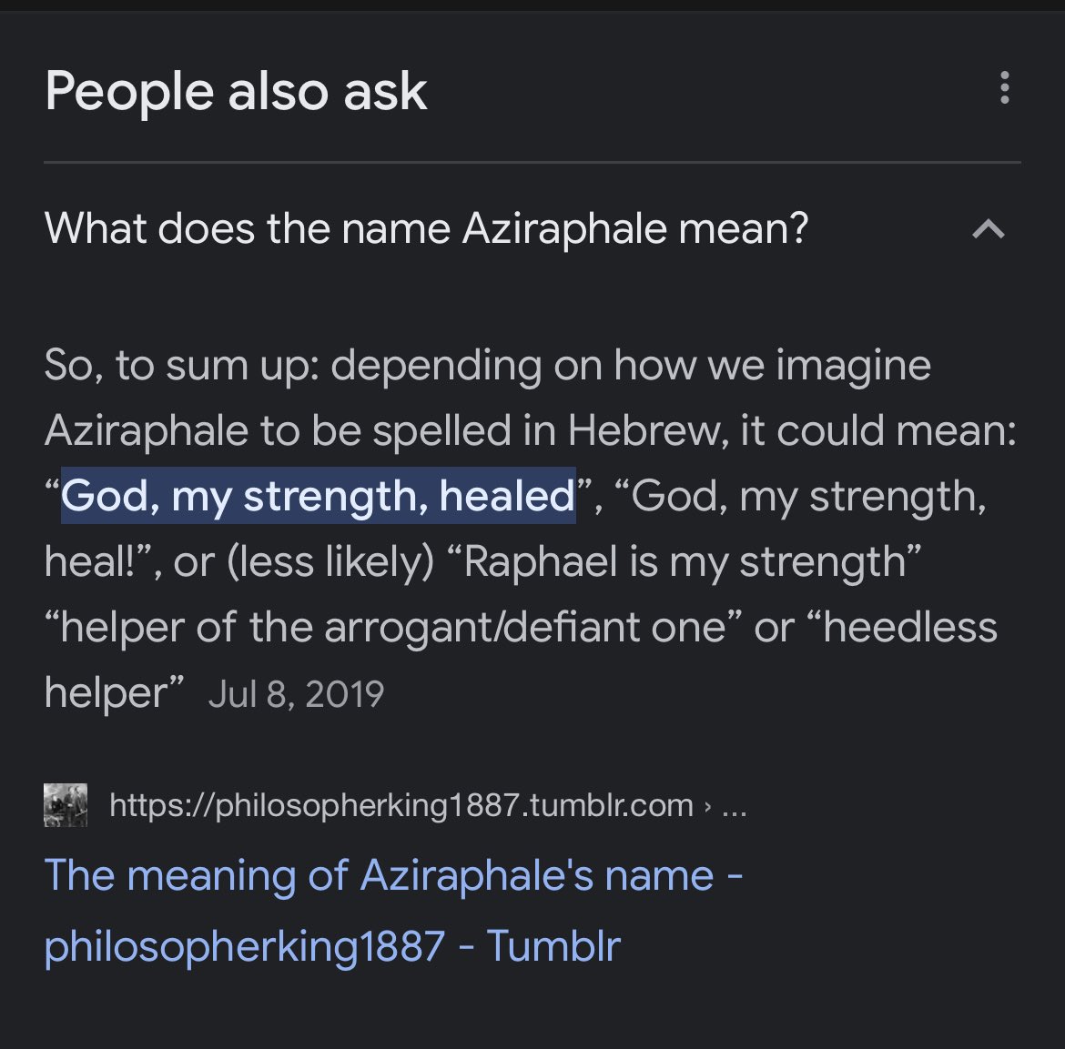 mmflood's tweet photo. @neilhimself we know that Azriaphale needs Crowley and depends on his strength and actions. But was his name Raphael, before he fell? And then changed his name after he fell? #GoodOmens2 #goodomens https://t.co/v0vmwZsveS