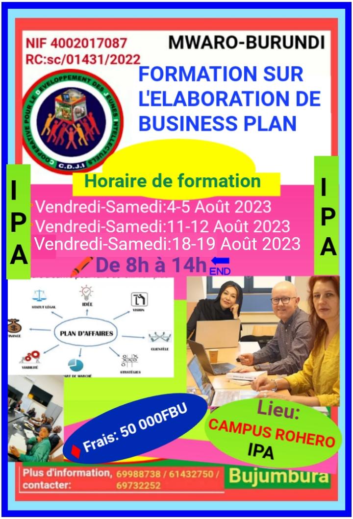 CDJI12's tweet photo. Du nouveau ‼️
Pour la première fois, le centre d'apprentissage et de rayonnement des projets,#CARP, de la coopérative #CDJI, en @MwaroProvince ,organise une formation en élaboration des plans d'affaires. Trouvez les détails ci-dessous.
Venez nombreux car le prix est promotionnel https://t.co/hstn8yme2p