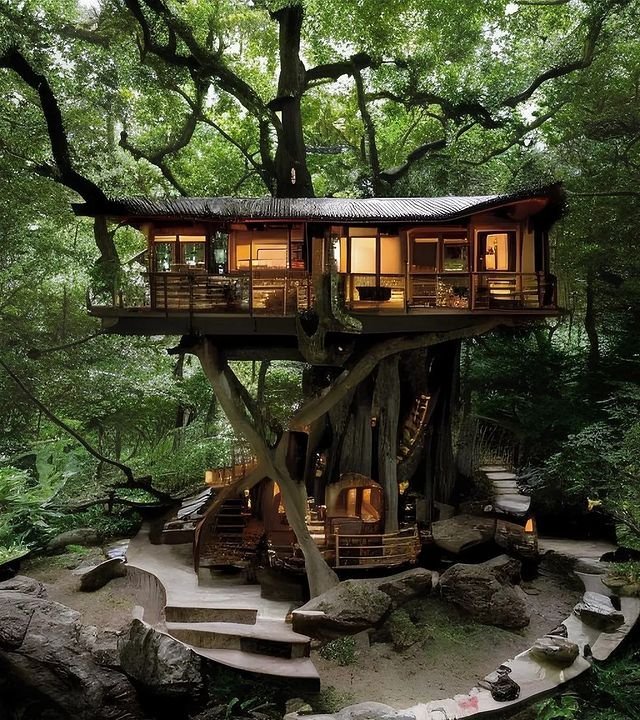 Interiorhunt11's tweet photo. Forest house 🏡 https://t.co/UqRAEg4gTL