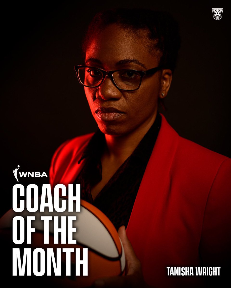 AtlantaDream's tweet photo. Our head coach Tanisha Wright is your WNBA Coach of the Month! 

CONGRATS @coachtwright_ ! 🥳 https://t.co/OqSbaQewSM