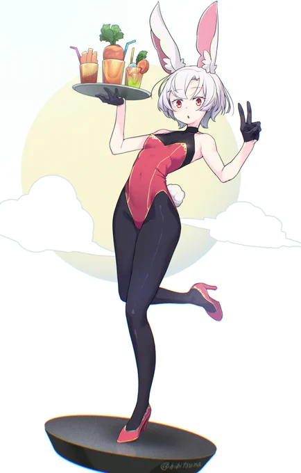 年始に描いた子をもう一度描いてみた #バニーの日