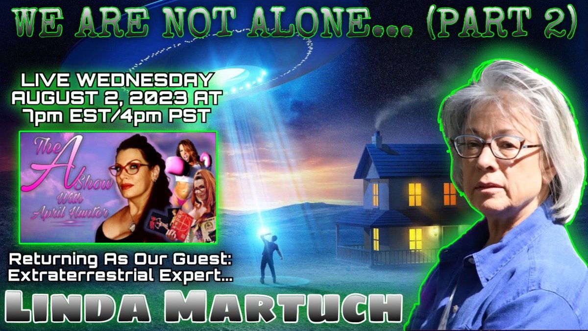 What timing! #LindaMartuch is back on @_TheAShow With April Hunter this evening to share her #aliens /ET expertise and how this all plays into the bigger picture in part 2 of her series! Join us live, ask questions! 7-8.30p EST Twitch.tv/TheAShow #Rumble (theAshow) YouTube