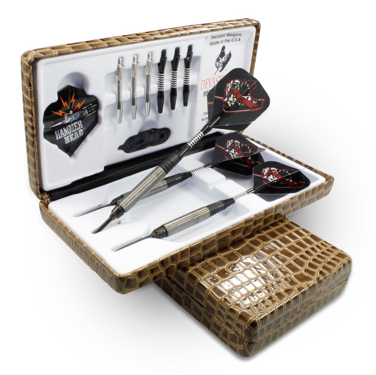 bottelsendarts's tweet photo. The Devastators™ Hammer Head® darts line by @bottelsendarts will leave your opponent fully devastated in defeat. From 23, 25 &amp; 27 grams to smooth, Coarse Knurl, Edge Grip™, Gorilla Grip™ and SharkSkins™ finishes, you choose which to use on the competition. https://t.co/7BbCoSngDC