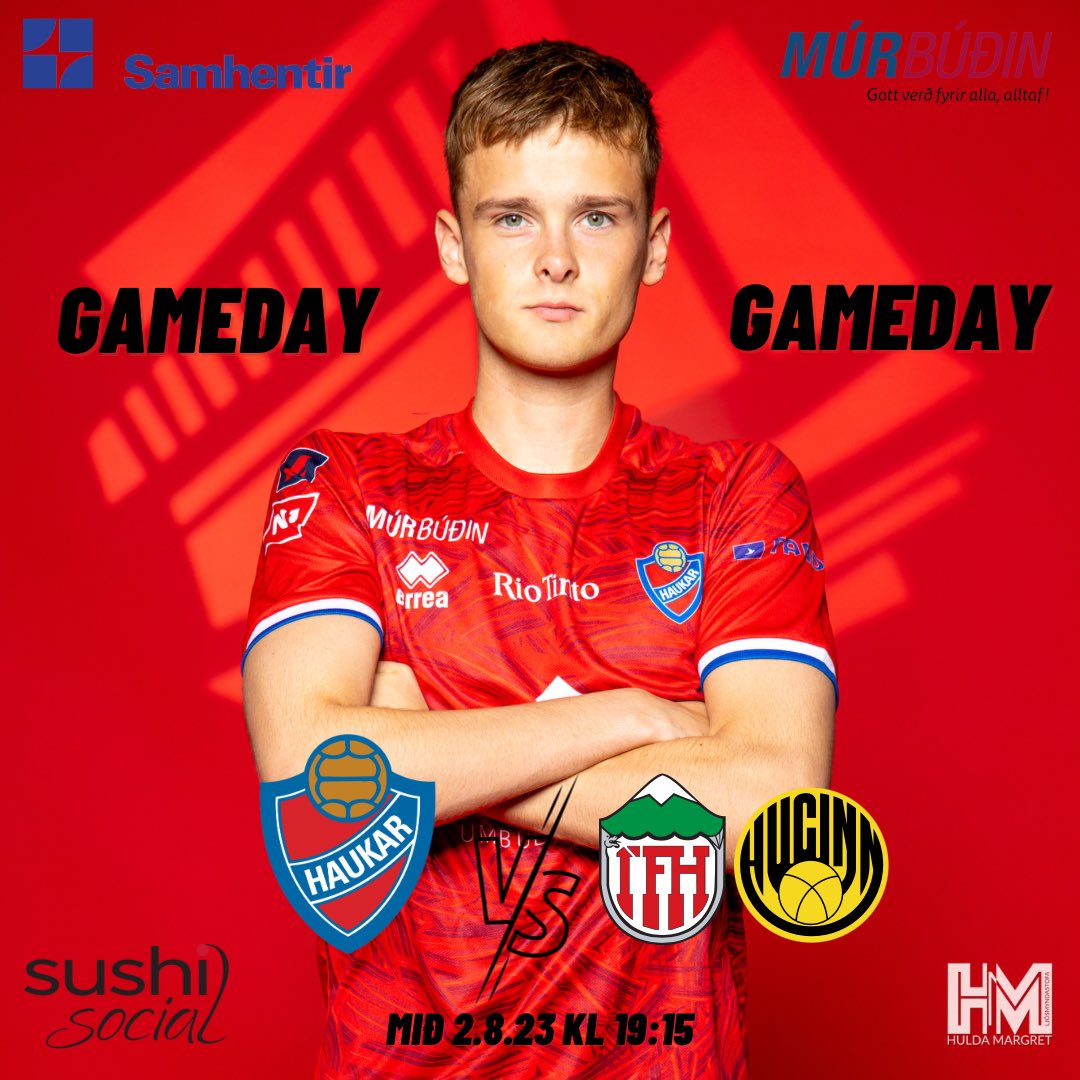 ⚽️ L E I K D A G U R ⚽️

Haukar 🆚 @hotturhuginn 

🏟️- Ásvellir 
📅- 2.Ágúst 2023
⏰- 19:15
🏆- 2.deild Karla KSÍ
🎟️ - Miðasala á stubbur.app
🎥 - HAUKARtv Youtube
🍔- Burgers á grillinu 
♥️- Áfram Haukar!
