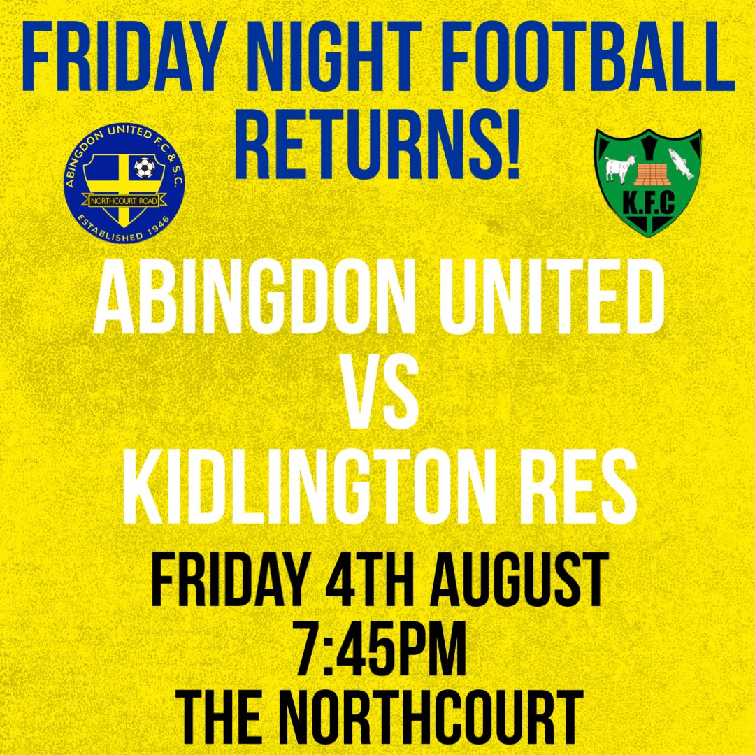 2 days to go!! 👀

The season is tantalisingly close now as Friday sees the return of Abingdon to The Northcourt! 

Please keep spreading the word, sharing and join us for this huge one! 

🟡🔵 #WeAreAbingdon