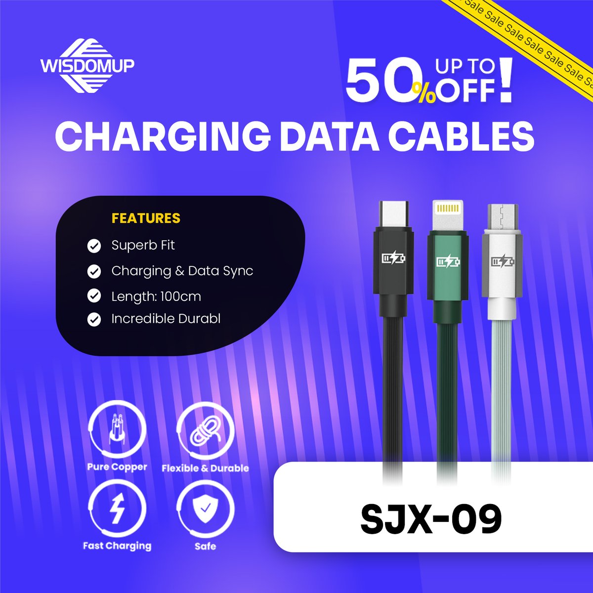 wisdomuppk's tweet image. Seamless Connectivity with 50% Off 🔥 Wisdomup SJX-09T Transparent TPE Flat USB Data Charging Cable

Click To Buy 👉 shop.wisdomup.pk/product/transp…

#wisdomup #SJX09T #USBDataCable #ChargingCable #FastCharging #TangleFree #Durable #MicroUSB #TypeC #Lightning #100cm #Black #Grey #Green