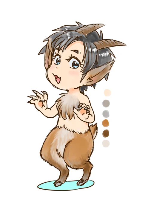 夢魔永のカラーリング……灰と茶中心のイメージです いやでもぼんやりでしか考えてなかったのでホントお好きに描いていただけたら……他の方のアイデア見てそっちのがイイわってなる気がするし……