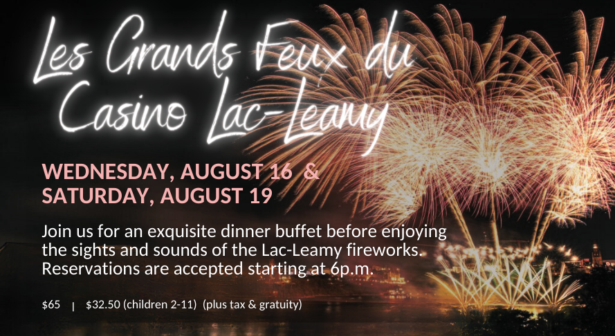 rideauclub's tweet photo. Join us at the Rideau Club for an exquisite dinner buffet before enjoying the sights and sounds of the Lac-Leamy fireworks! https://t.co/Ro1kttaOgo