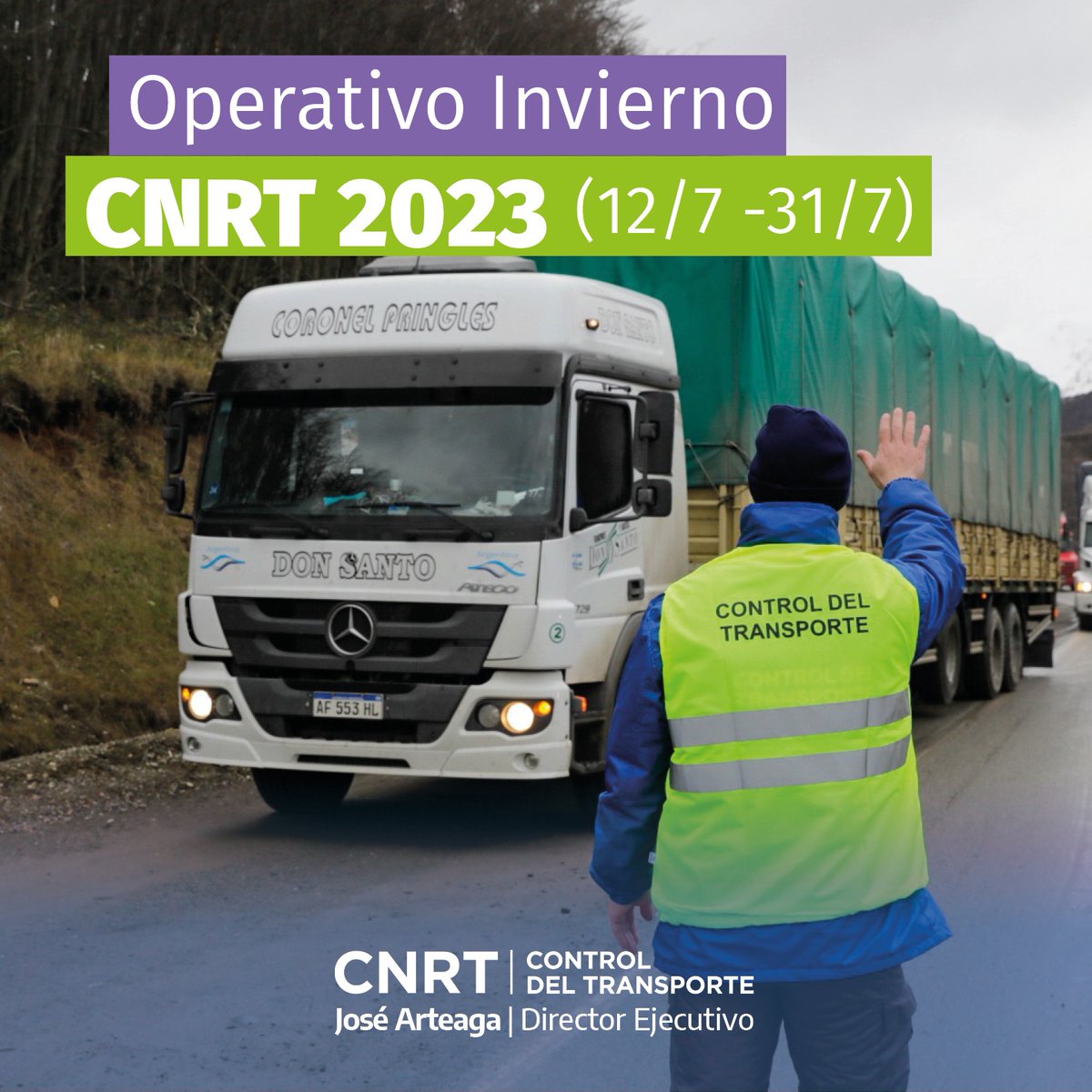 joserarteaga's tweet photo. ✔️ Más controles y cuidados.
En el marco del Operativo Invierno ❄️ a través de nuestros 84 puntos operativos de fiscalización, intensificamos las tareas para que las familias argentinas viajen cuidadas y seguras, como nos pide el ministro @DiegoGiuliano.
#ControlDeTransporte https://t.co/FuHK5mQTE8