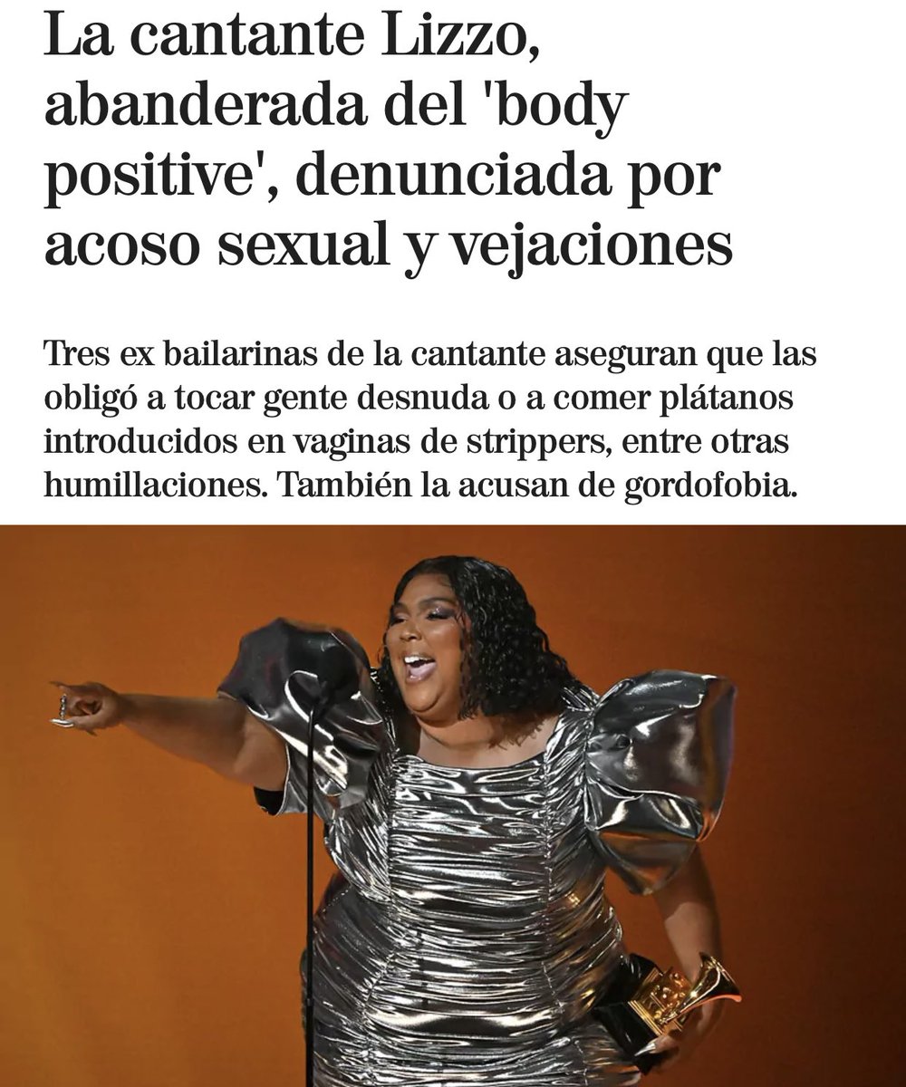 Ups! Fallo en Matrix. Siguiendo mi dinámica de siempre, por supuesto, es inocente hasta que se demuestre lo contrario, pero los chocante es el silencio…si fuese un hombre…ya sabéis 😏 #Lizzo