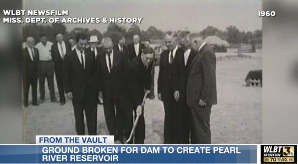 WilsonStribling's tweet photo. FROM THE VAULT: WLBT is there as ground is broken for the "Pearl River Reservoir" and the Mississippi Coliseum, both in 1960: https://t.co/AtJgSkh6aL #WLBT70years https://t.co/JXysesfu38