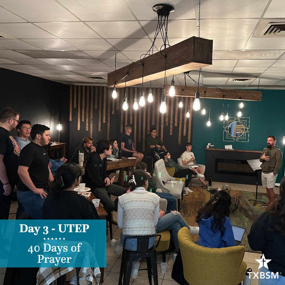 txbsm's tweet photo. 40 Days of Prayer, Day 3 

▸ University of Texas El Paso BSM
▸ El Paso Community College (UTEP staff)
▸ Basin Area BSM (UT Permian Basin and Midland College)

#TXBSM @TexasBaptists https://t.co/dI3JXxaOWP