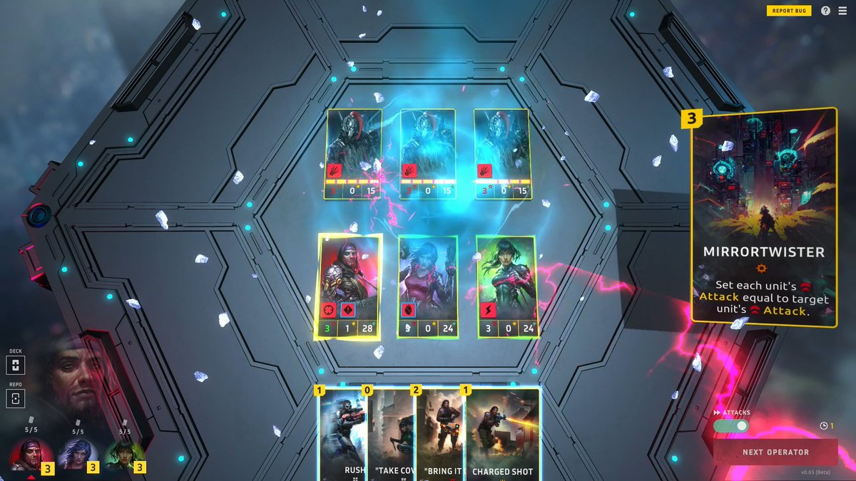 Astrolabe_Games's tweet image. Eye for an eye.  A single move could easily turn the tide.

No one is invincible in #ZeroDivision.

Demo available on Steam - Wishlist NOW!
s.team/a/2181950

#deckbuilding #indiegame #gamedev