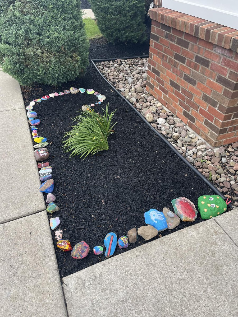 We are loving this super cute rock snake that is continuing to grow at one of our NY centers! 🐍