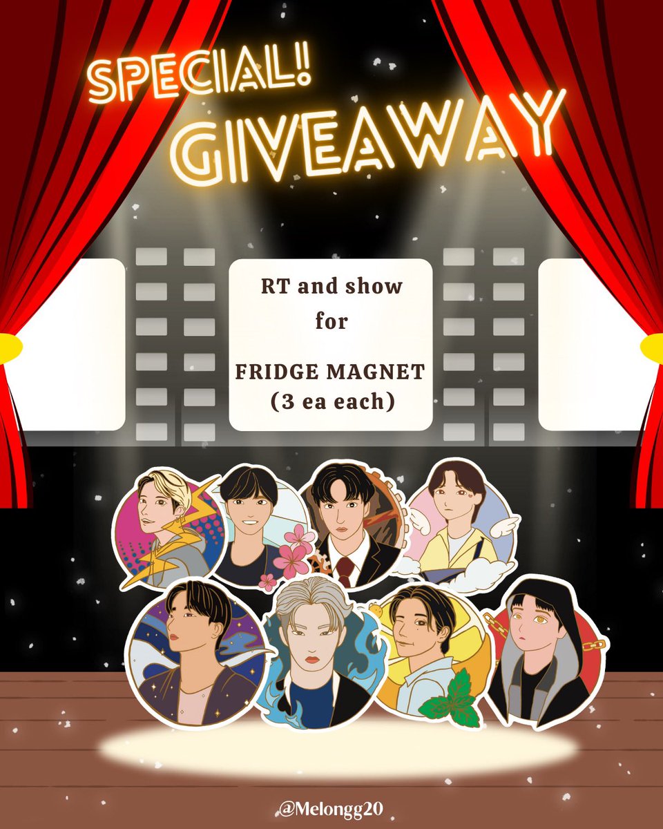 Melongg20's tweet photo. 🔔 GIVEAWAY 🔔

Photocard: 
9 design, 10 ea each

Fridge Magnet:
8 design, 3 ea each (rt &amp; show)

📌 Impact Exhibition Hall 8
⏳ 5 aug 2023, TBA

#Break_The_Wall_BKK 
#ATEEZinBKK https://t.co/5Fidye9AKj