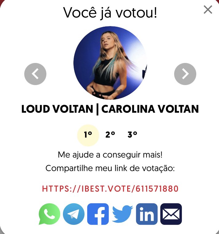 cfloudvoltan's tweet photo. PRÊMIO iBEST !

- Deixe seu voto a nossa querida @loud_voltan 💚

https://t.co/O4K7R2tdpP

- deixe seu print aqui nos comentários 💚 https://t.co/2To30MNTxt
