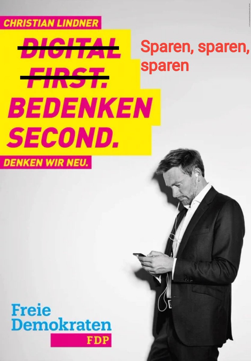 Um über 99% will @FDP-Finanzminister #Lindner die Mittel zur Förderung von Zukunftstechnologie.

Die #Ampel wollte 337 Mio. € dafür ausgeben. Jetzt werden es nur klägliche 3 Mio.
Bye, bye schöne, neue, digitale Welt.
Hallo Papierstau.
/PM
